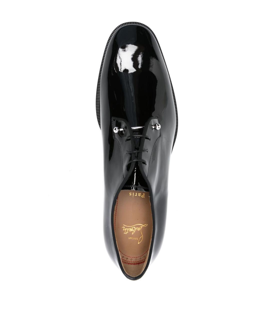 CHRISTIAN LOUBOUTIN Черные низкие ботинки из лакированной кожи, фото 4