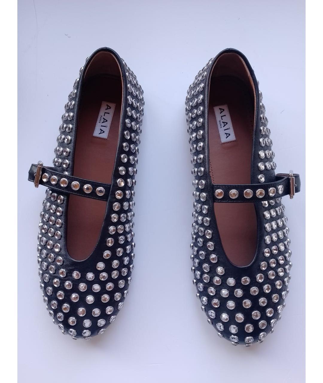 ALAIA Черные кожаные балетки, фото 5