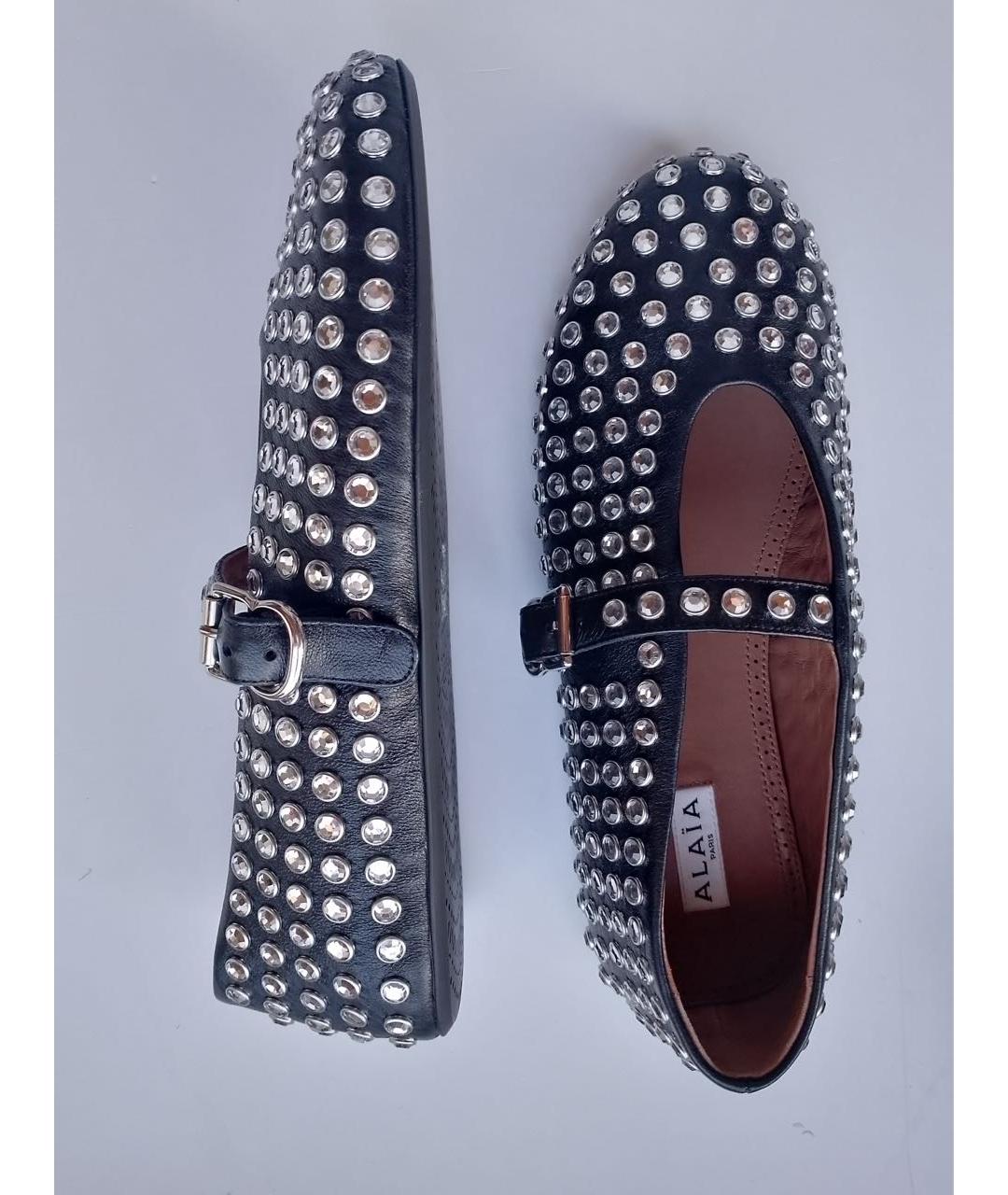 ALAIA Черные кожаные балетки, фото 6