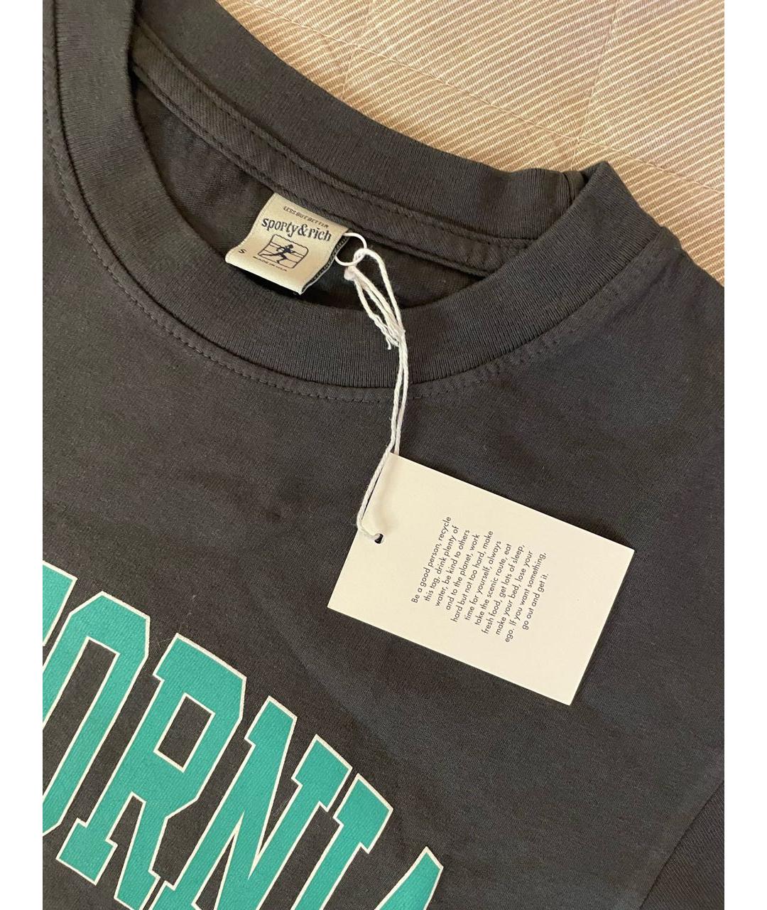 SPORTY AND RICH Антрацитовый хлопковый спортивные костюмы, фото 8