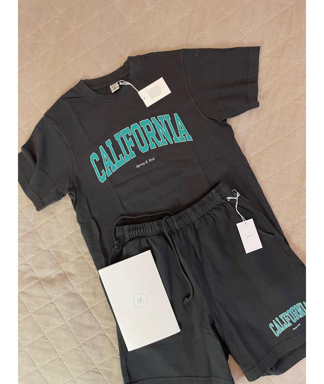 SPORTY AND RICH Антрацитовый хлопковый спортивные костюмы, фото 7