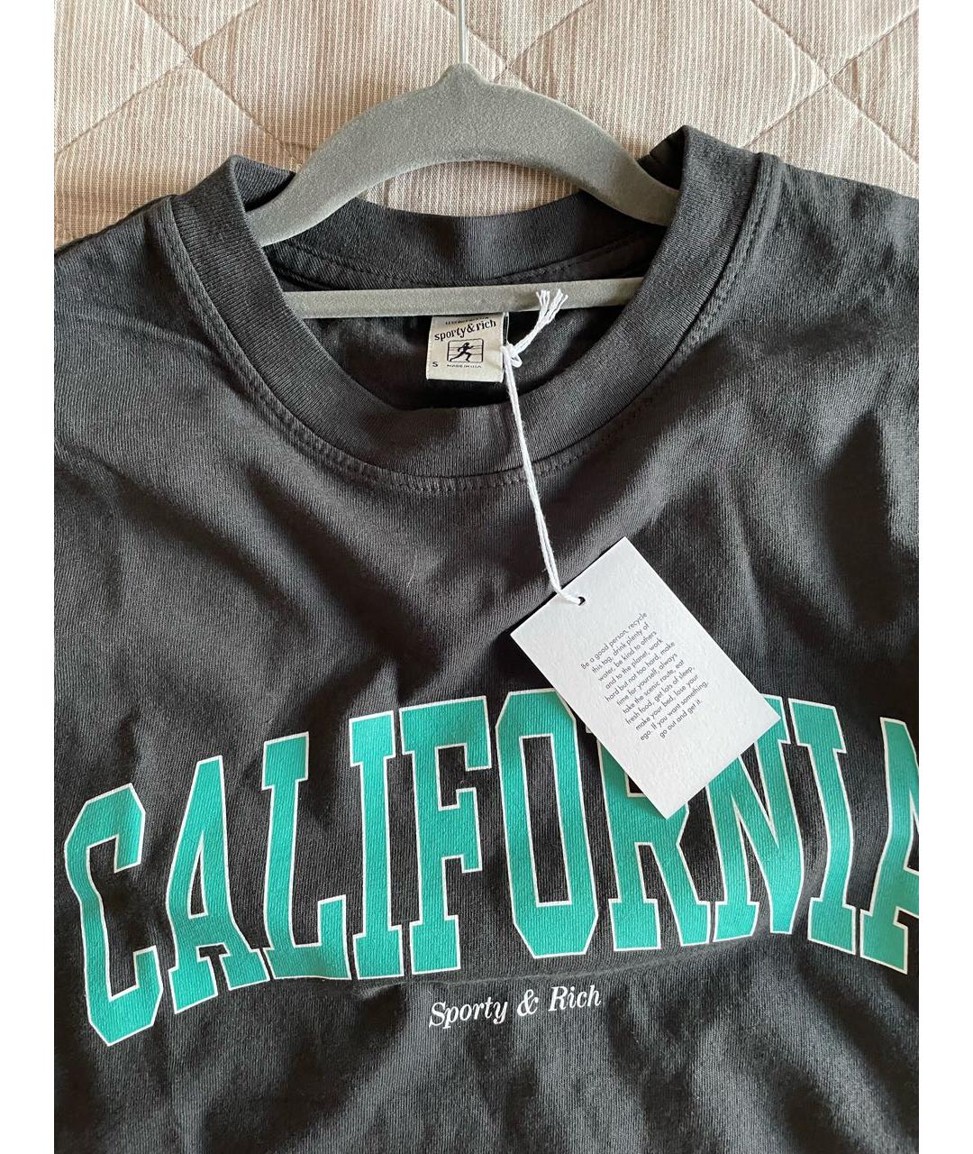 SPORTY AND RICH Антрацитовый хлопковый спортивные костюмы, фото 5