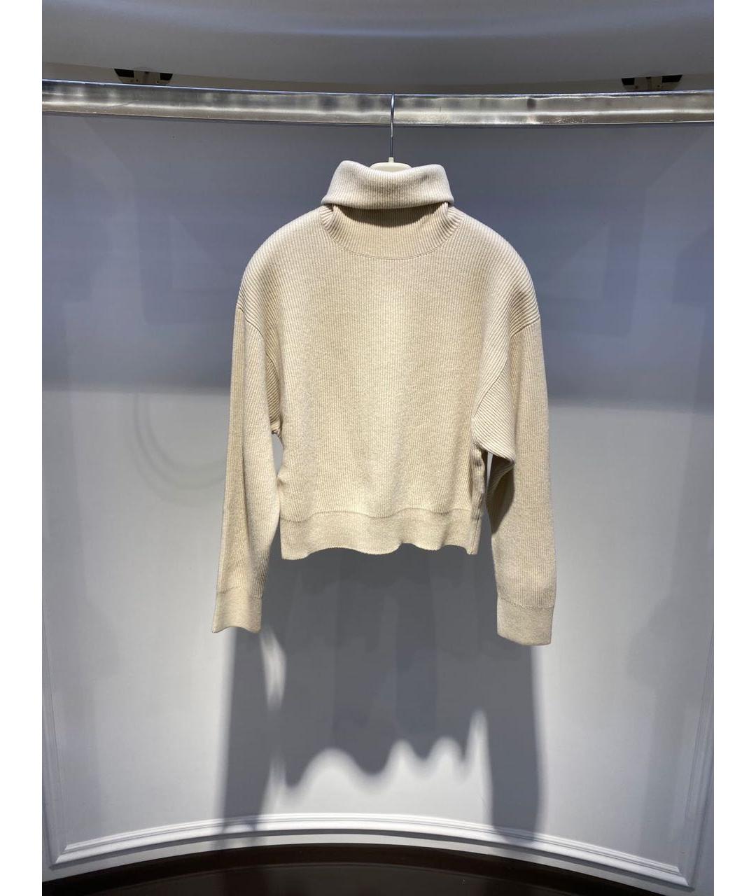 BRUNELLO CUCINELLI Бежевый шерстяной джемпер / свитер, фото 2