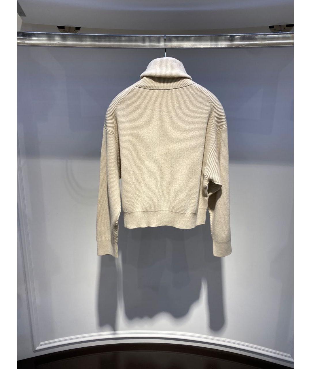 BRUNELLO CUCINELLI Бежевый шерстяной джемпер / свитер, фото 3