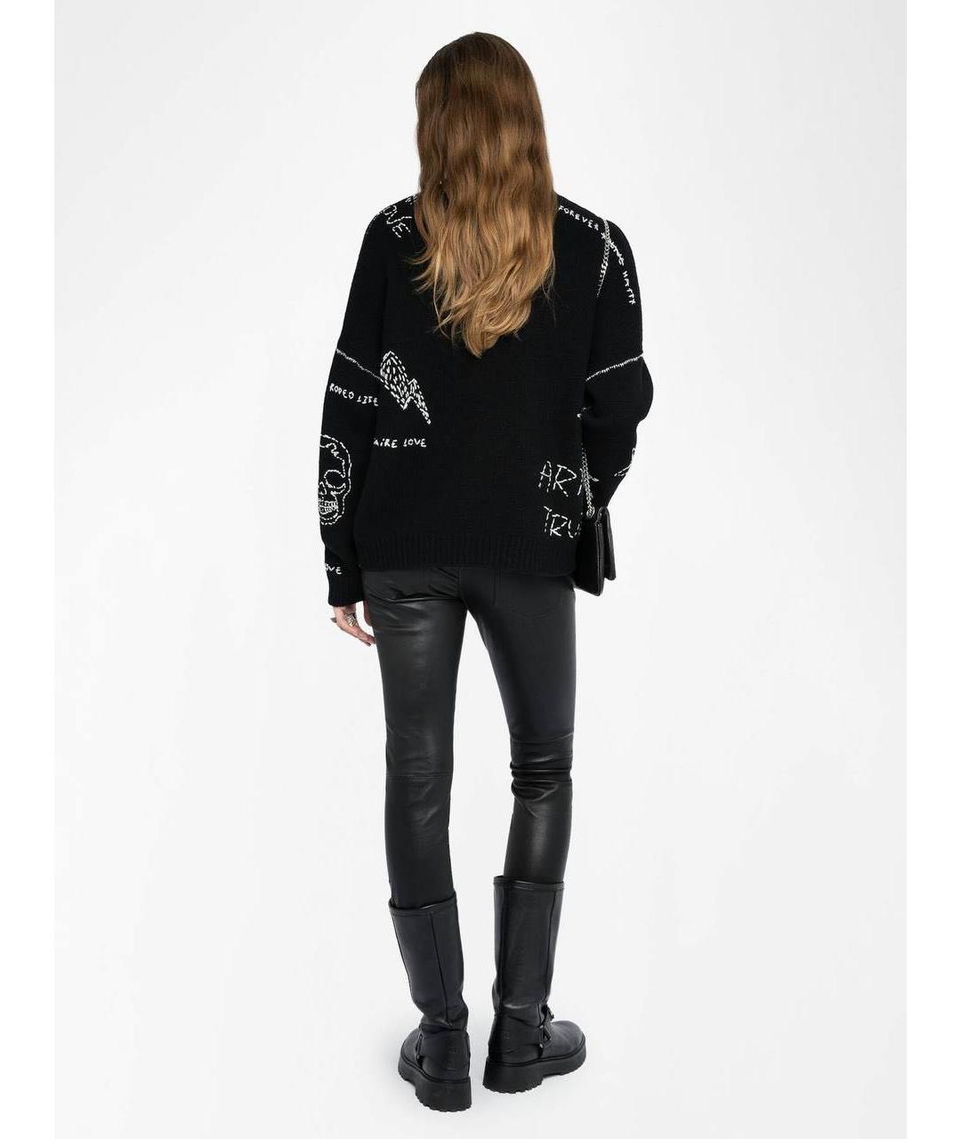 ZADIG & VOLTAIRE Черный шерстяной джемпер / свитер, фото 3