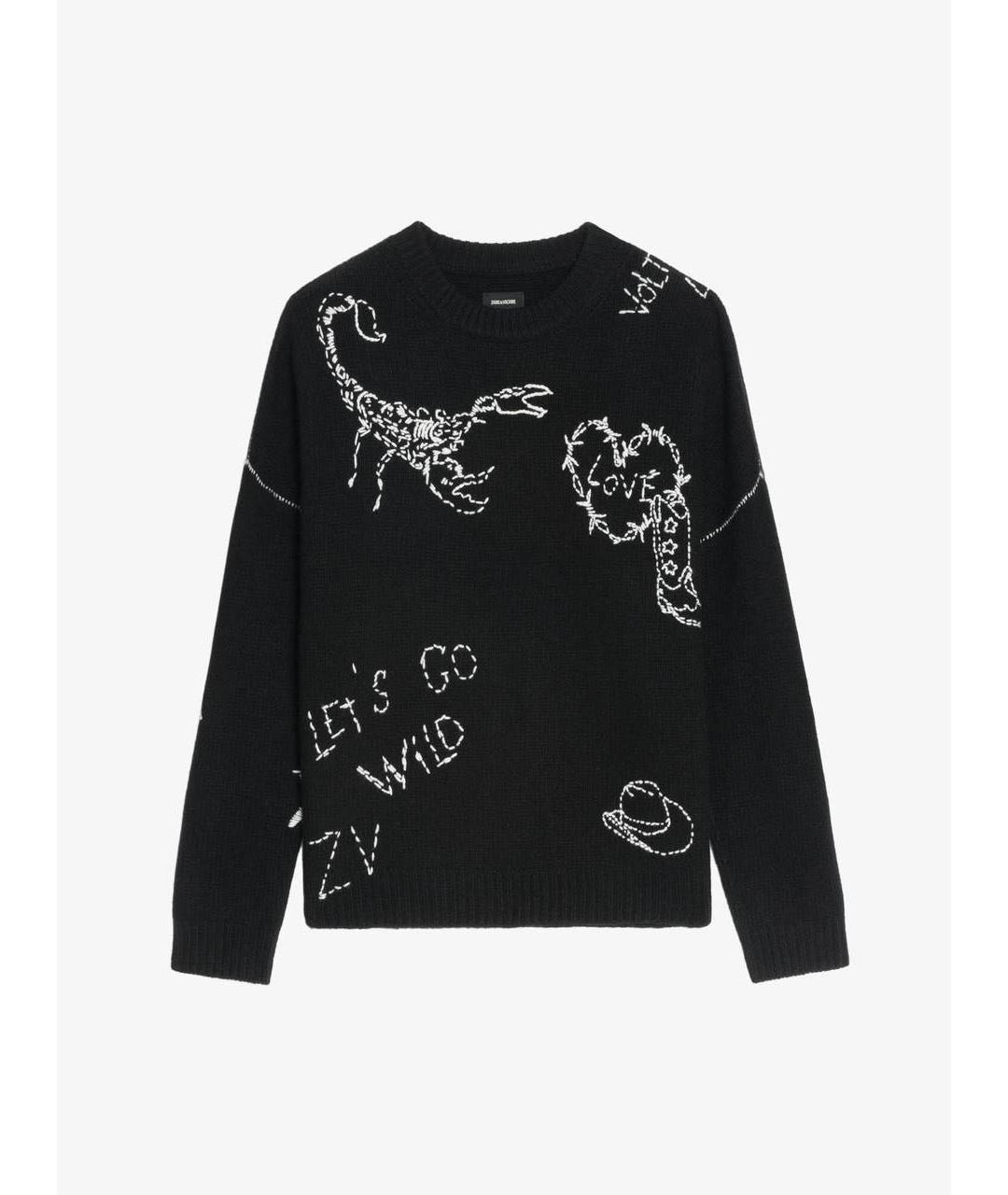 ZADIG & VOLTAIRE Черный шерстяной джемпер / свитер, фото 5