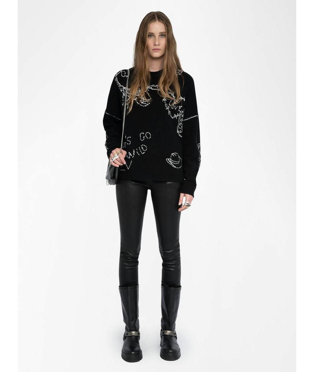 ZADIG & VOLTAIRE Черный шерстяной джемпер / свитер, фото 2