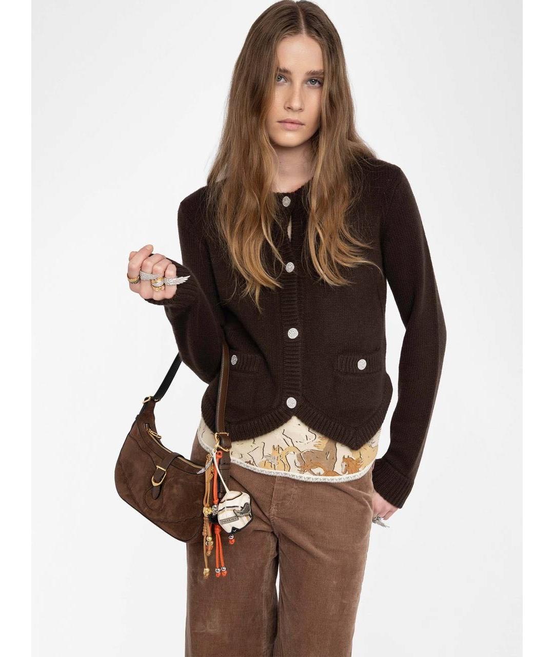 ZADIG & VOLTAIRE Коричневый кашемировый кардиган, фото 2