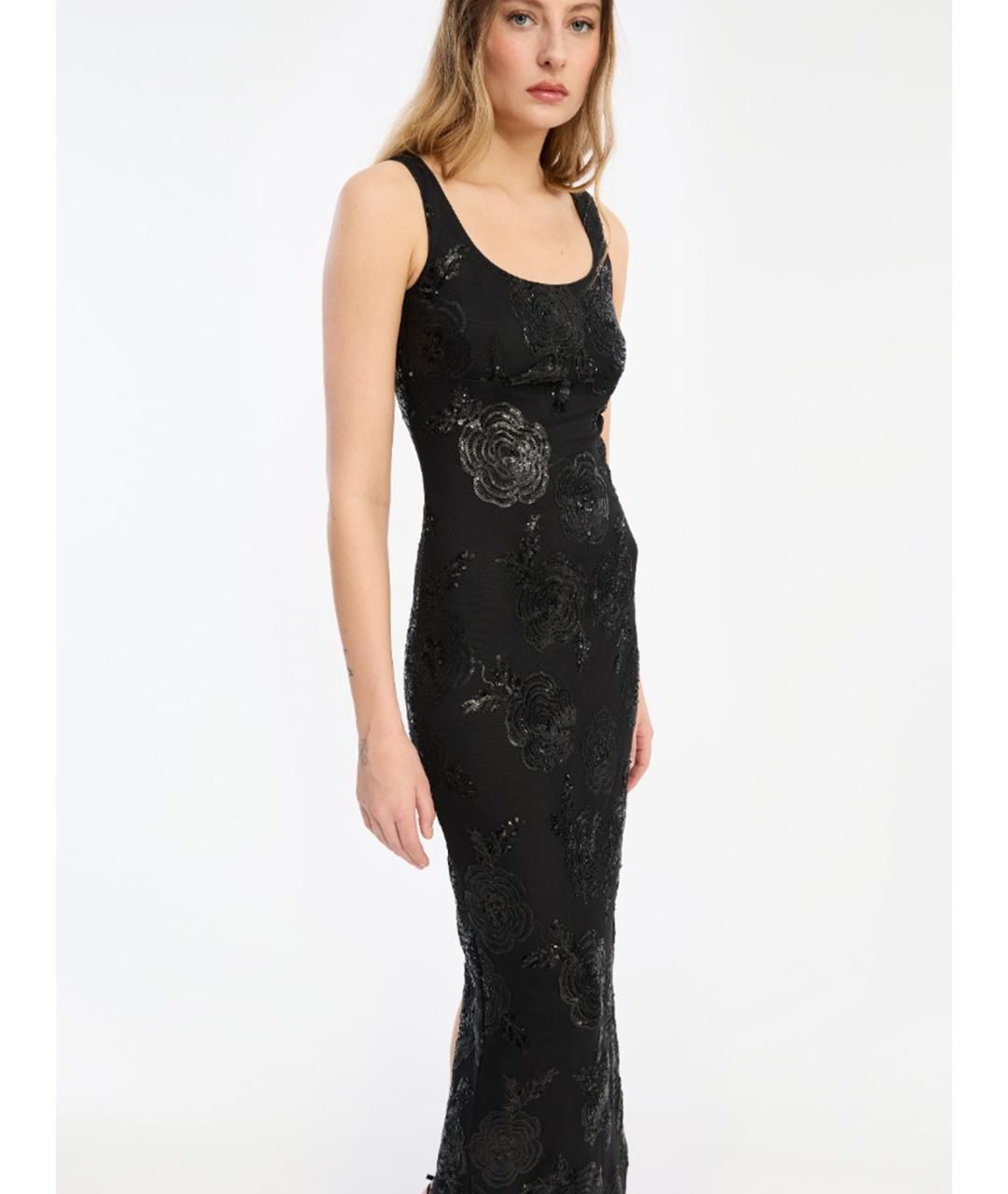 ROTATE Черное полиэстеровое вечернее платье, фото 4