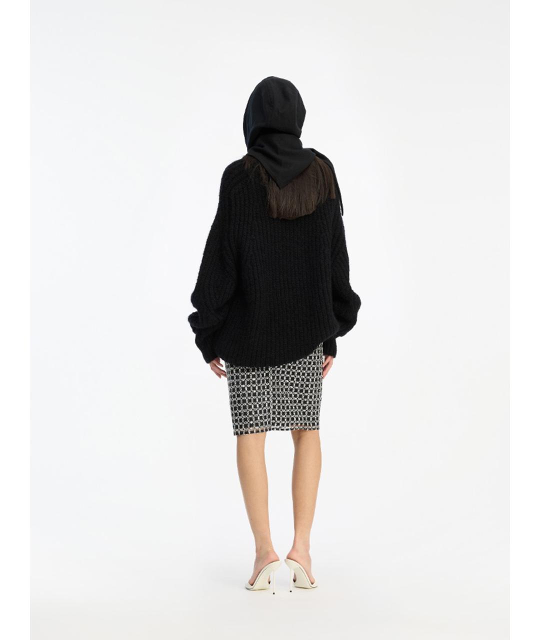 ROTATE Черная полиэстеровая юбка миди, фото 3