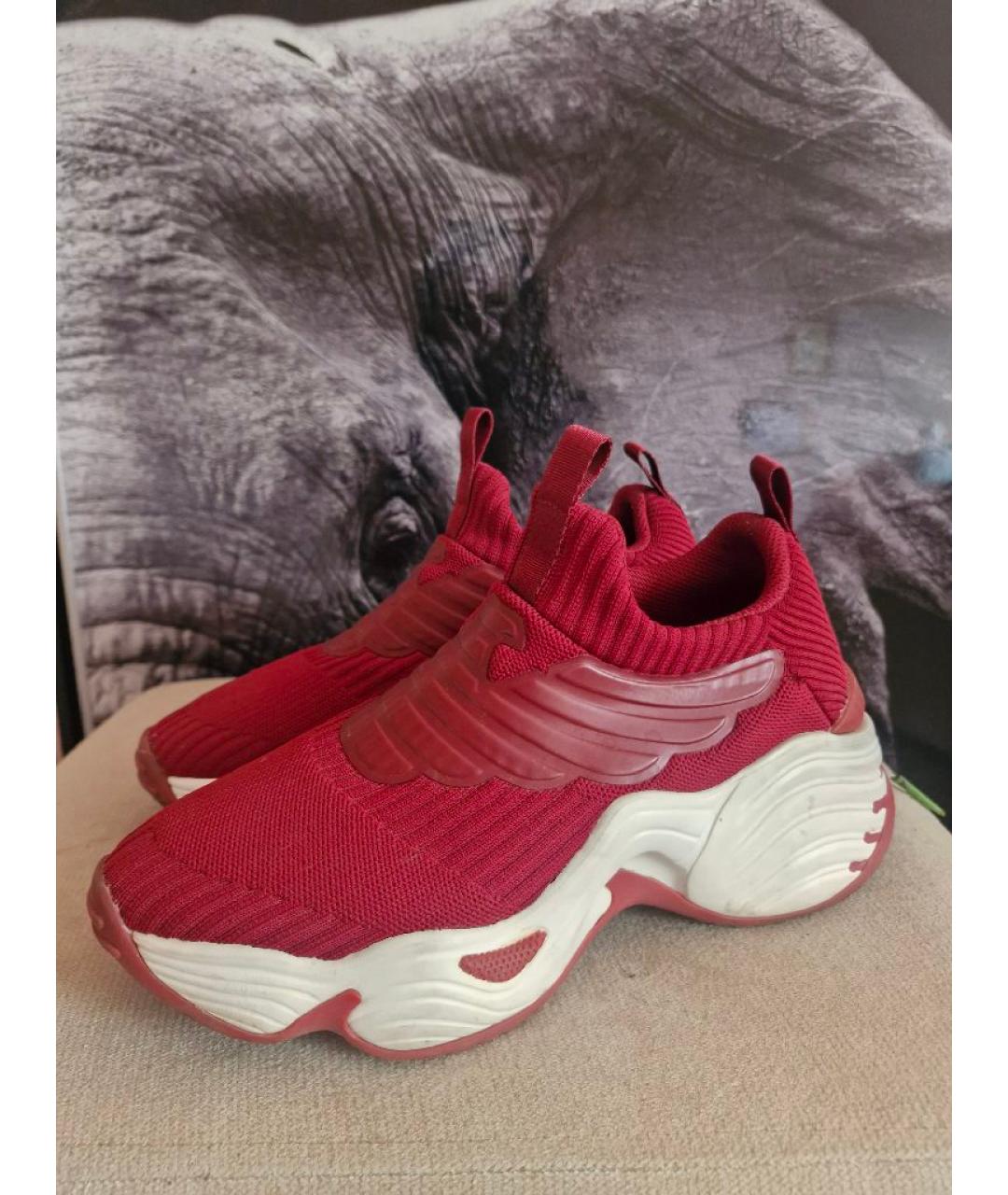 EMPORIO ARMANI Бордовые неопреновые кроссовки, фото 3