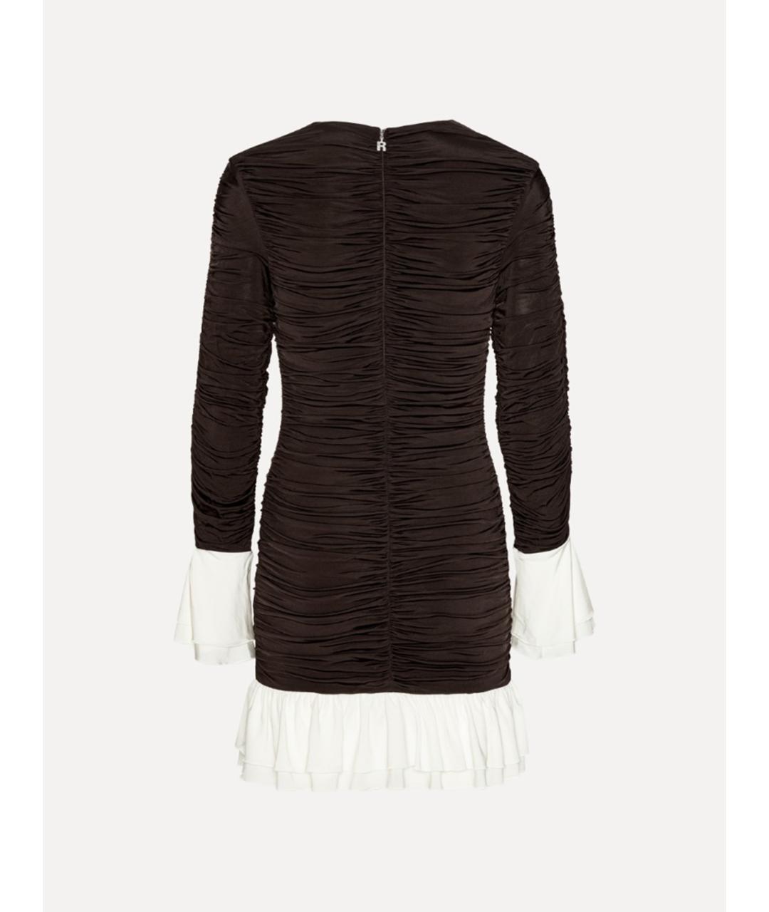 ROTATE Коричневое вискозное коктейльное платье, фото 5