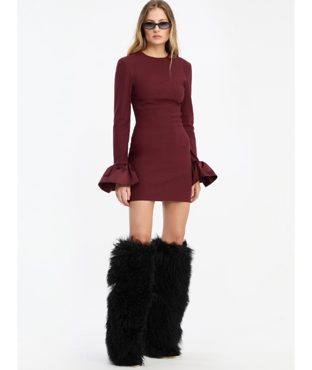 ROTATE Бордовое полиэстеровое коктейльное платье, фото 3