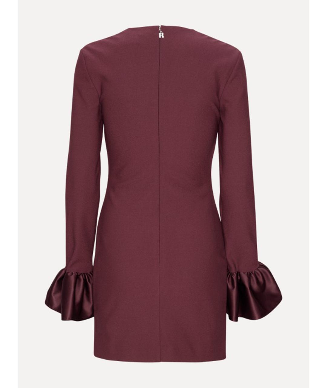 ROTATE Бордовое полиэстеровое коктейльное платье, фото 5
