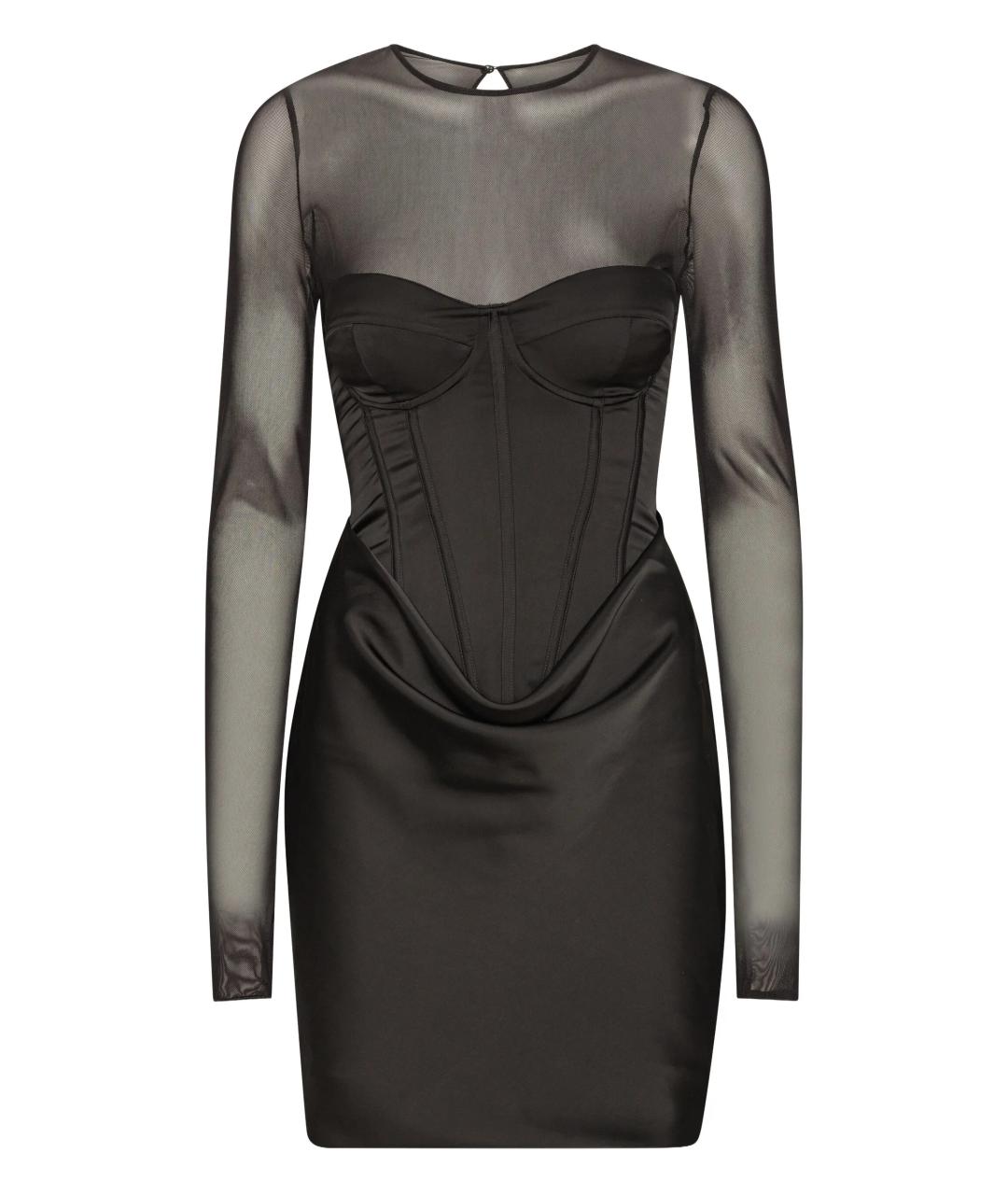 ROTATE Черное полиэстеровое вечернее платье, фото 1