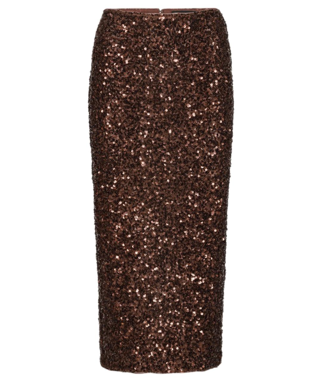 ROTATE Коричневая полиэстеровая юбка миди, фото 1