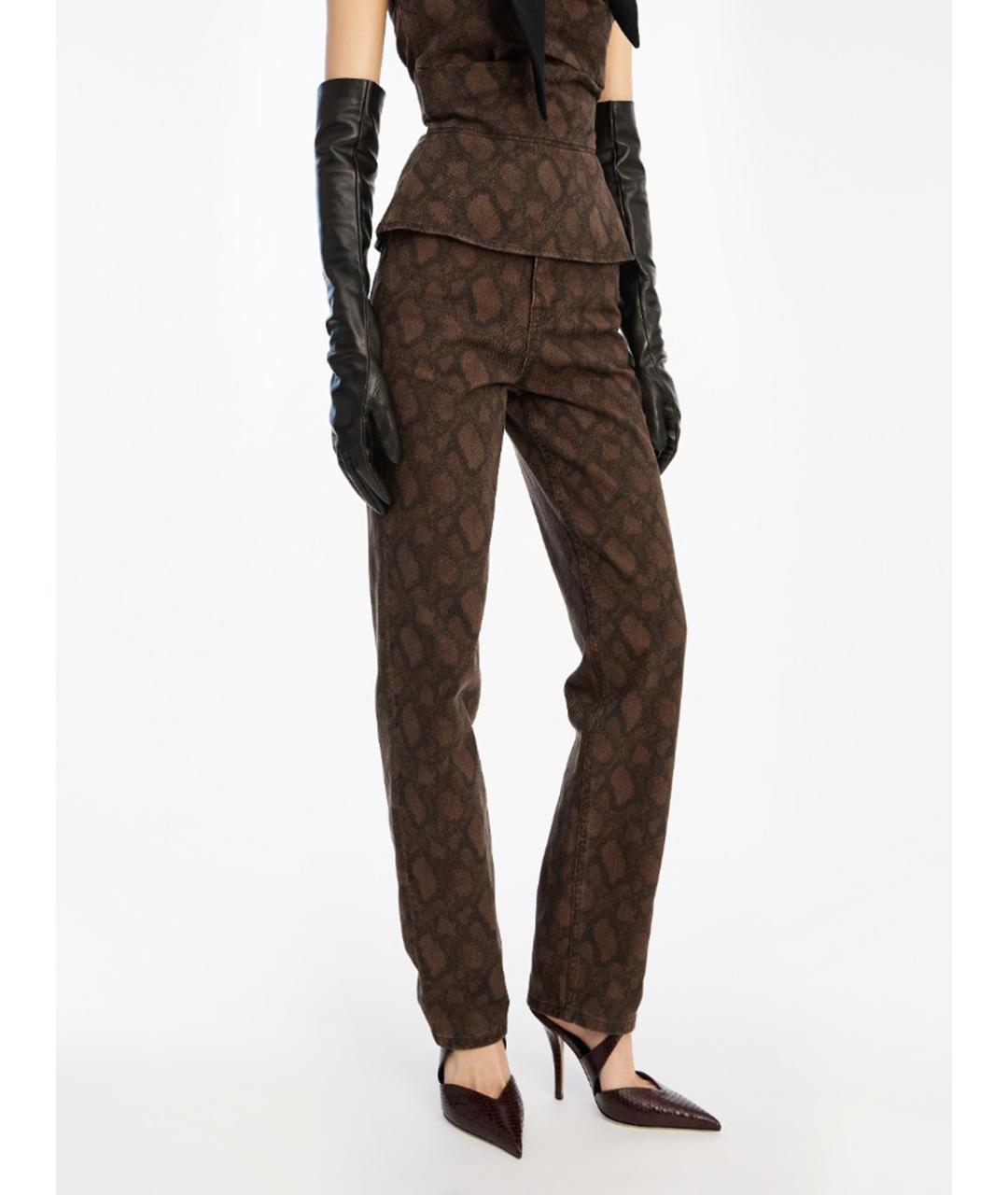 ROTATE Коричневые хлопковые джинсы слим, фото 4