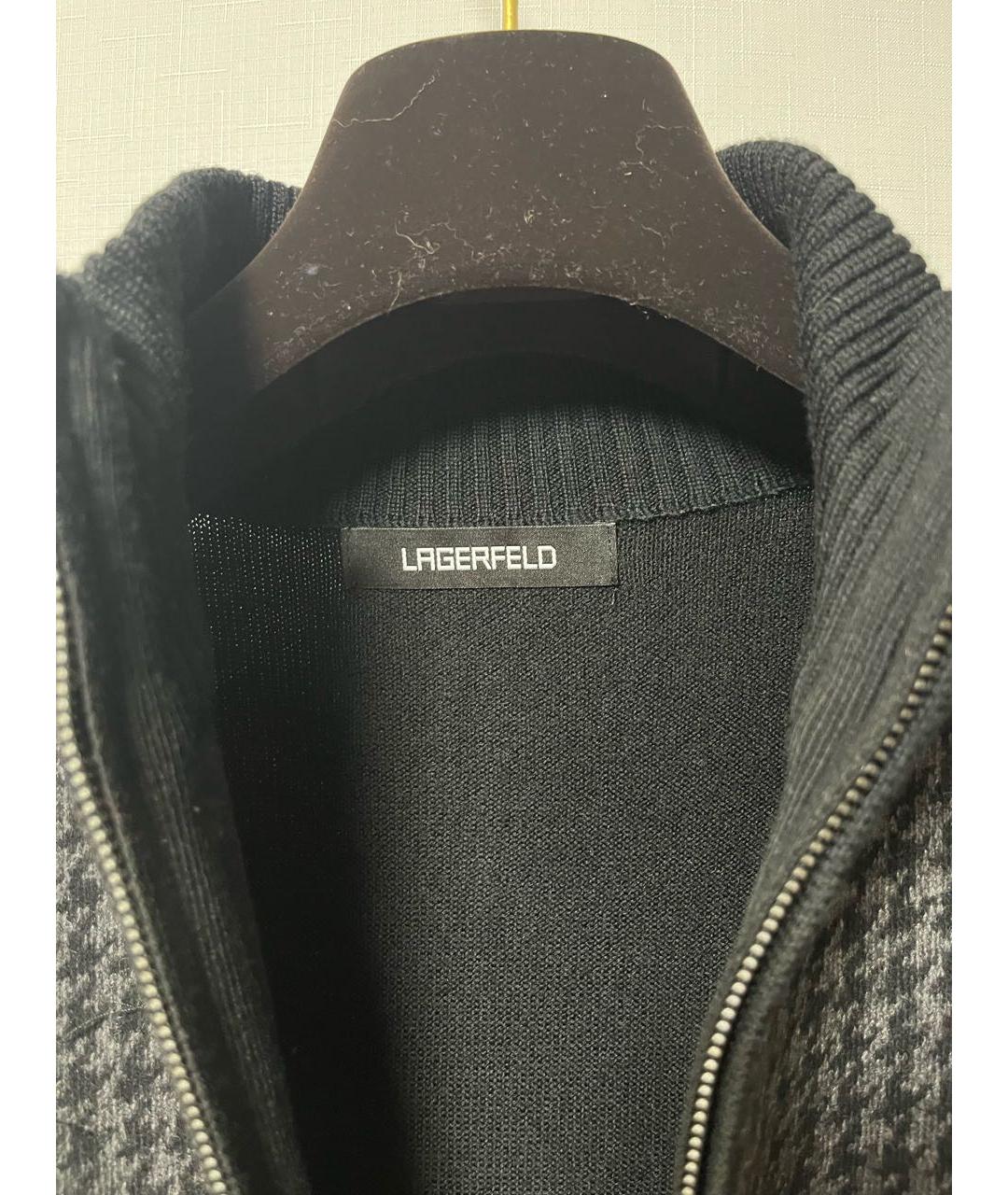 KARL LAGERFELD Серый шерстяной кардиган, фото 5