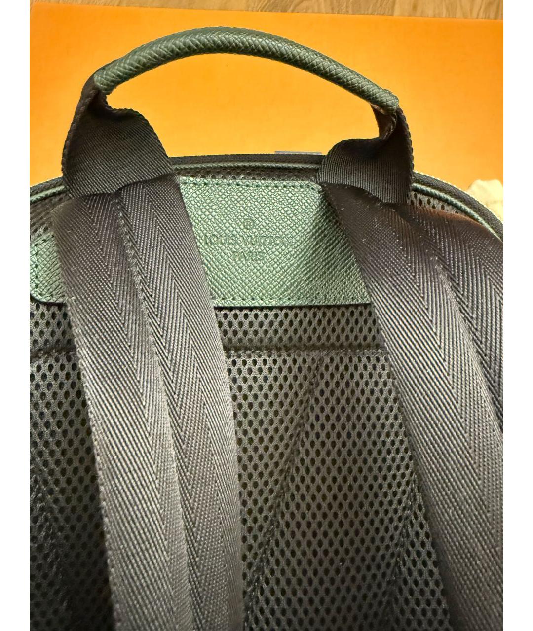 LOUIS VUITTON Зеленый кожаный рюкзак, фото 3