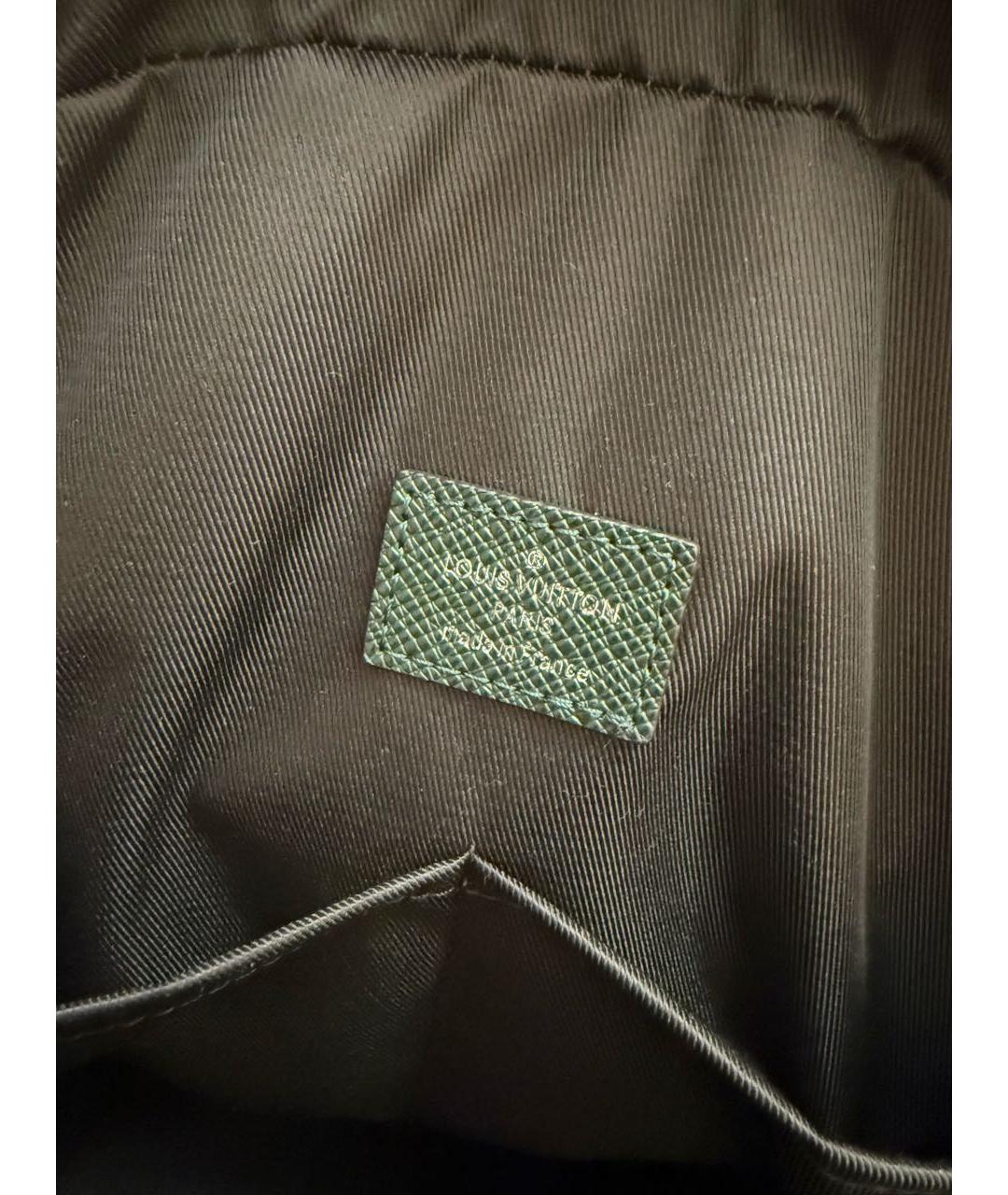 LOUIS VUITTON Зеленый кожаный рюкзак, фото 4