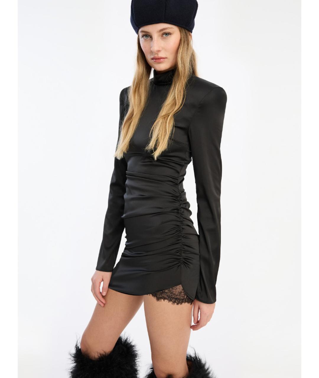 ROTATE Черное полиэстеровое вечернее платье, фото 2