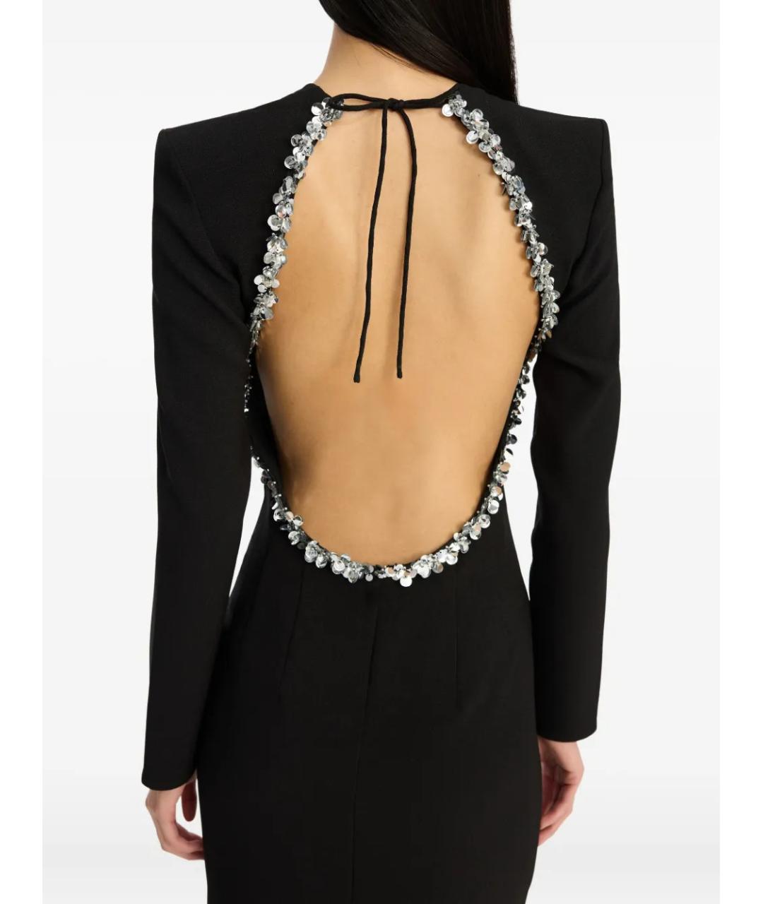 ROTATE Черное полиэстеровое вечернее платье, фото 4