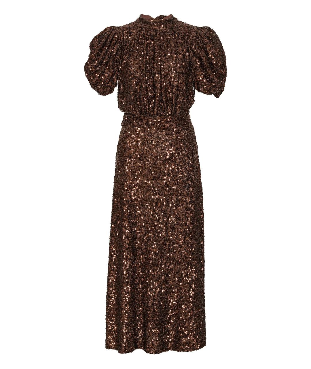 ROTATE Коричневое полиэстеровое платье, фото 1