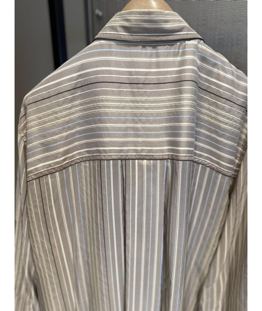 BRUNELLO CUCINELLI Серая шелковая рубашка, фото 3