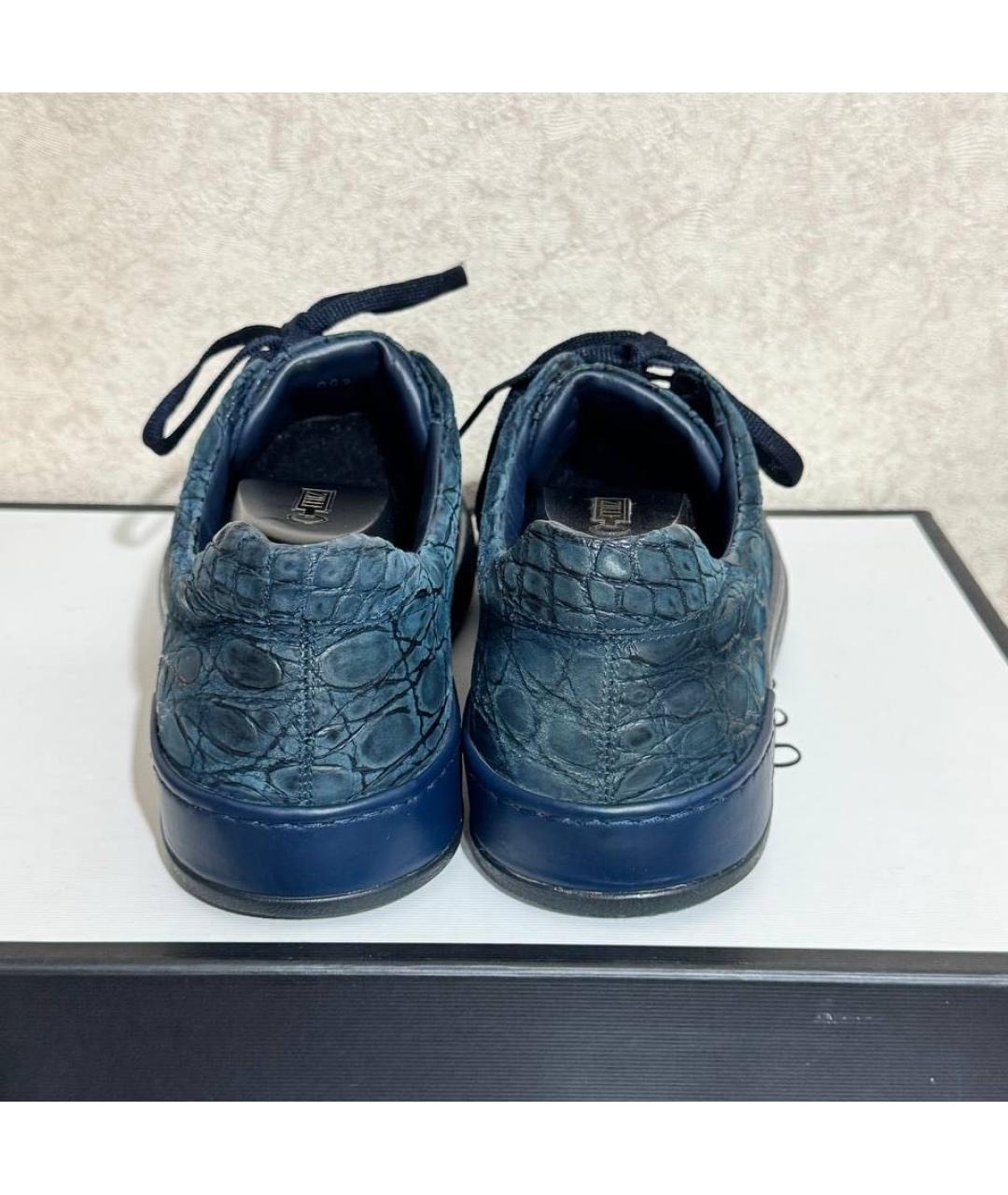 ZILLI Синие низкие кроссовки / кеды, фото 4