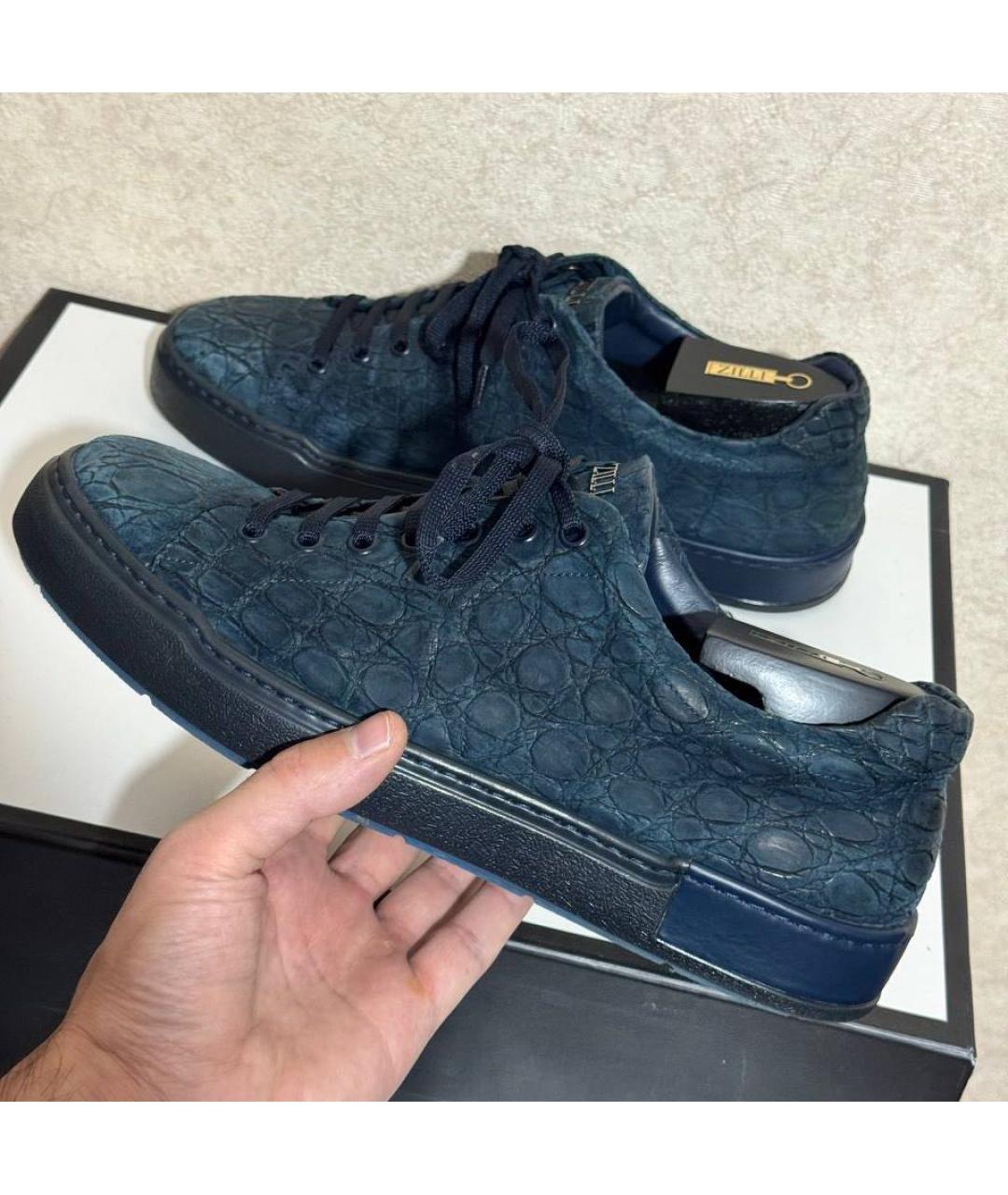 ZILLI Синие низкие кроссовки / кеды, фото 3