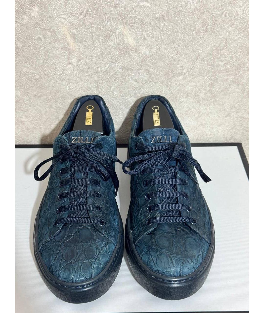 ZILLI Синие низкие кроссовки / кеды, фото 2