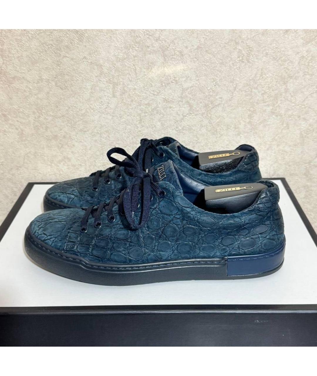 ZILLI Синие низкие кроссовки / кеды, фото 5