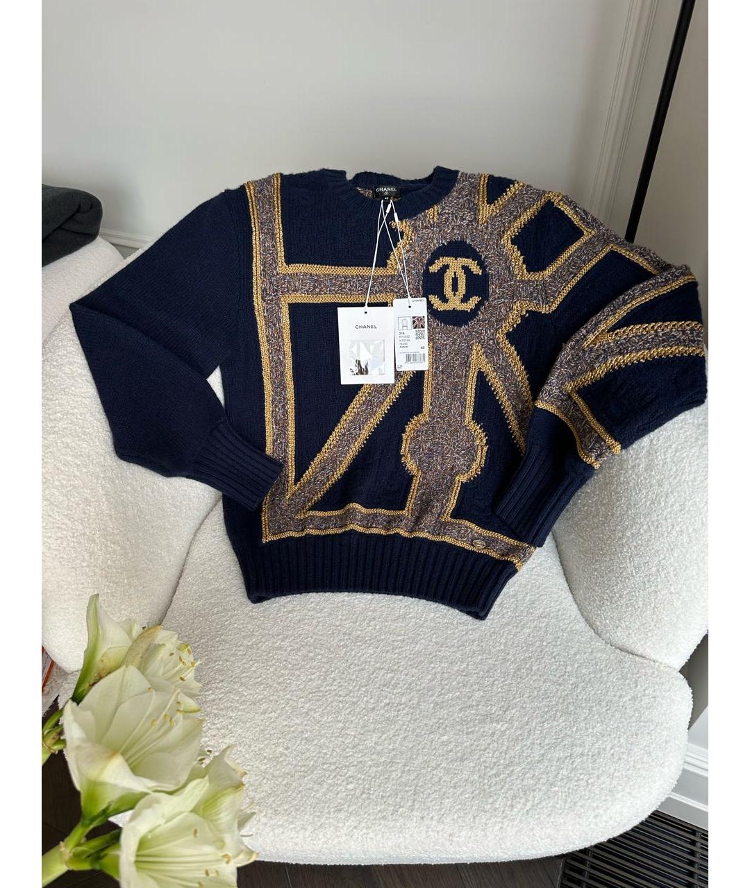 CHANEL Темно-синий джемпер / свитер, фото 2