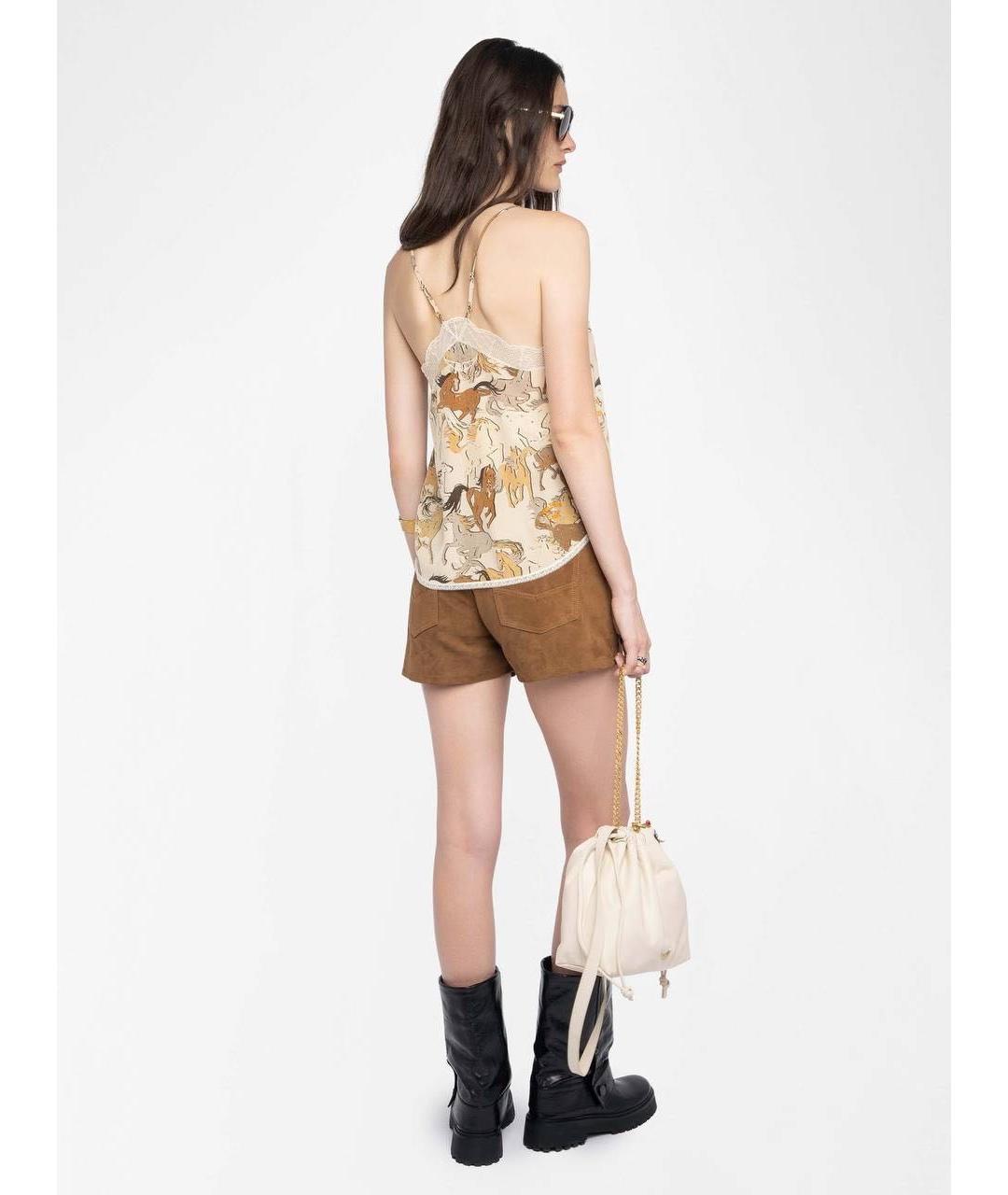 ZADIG & VOLTAIRE Бежевая шелковая майка, фото 3