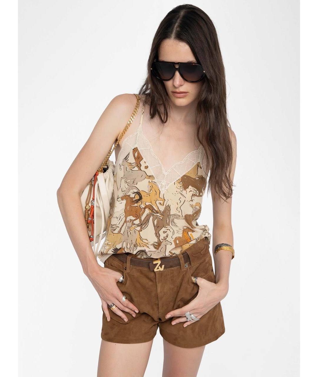 ZADIG & VOLTAIRE Бежевая шелковая майка, фото 2