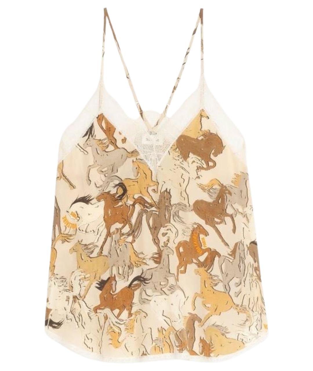 ZADIG & VOLTAIRE Бежевая шелковая майка, фото 1