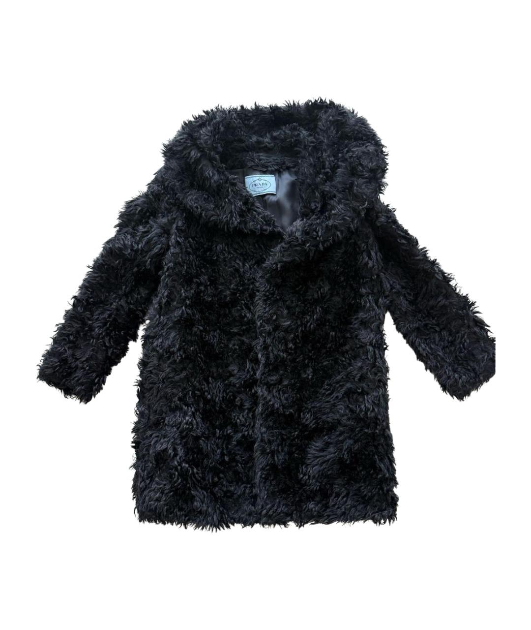PRADA Черная меховая шуба, фото 1