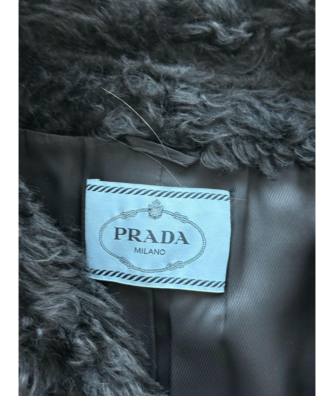 PRADA Черная меховая шуба, фото 3