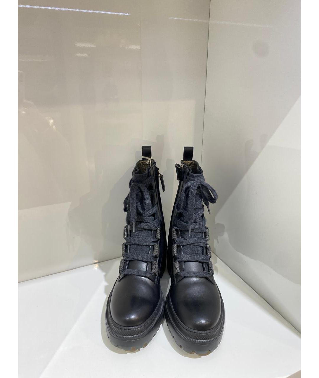 BRUNELLO CUCINELLI Черные кожаные ботинки, фото 3