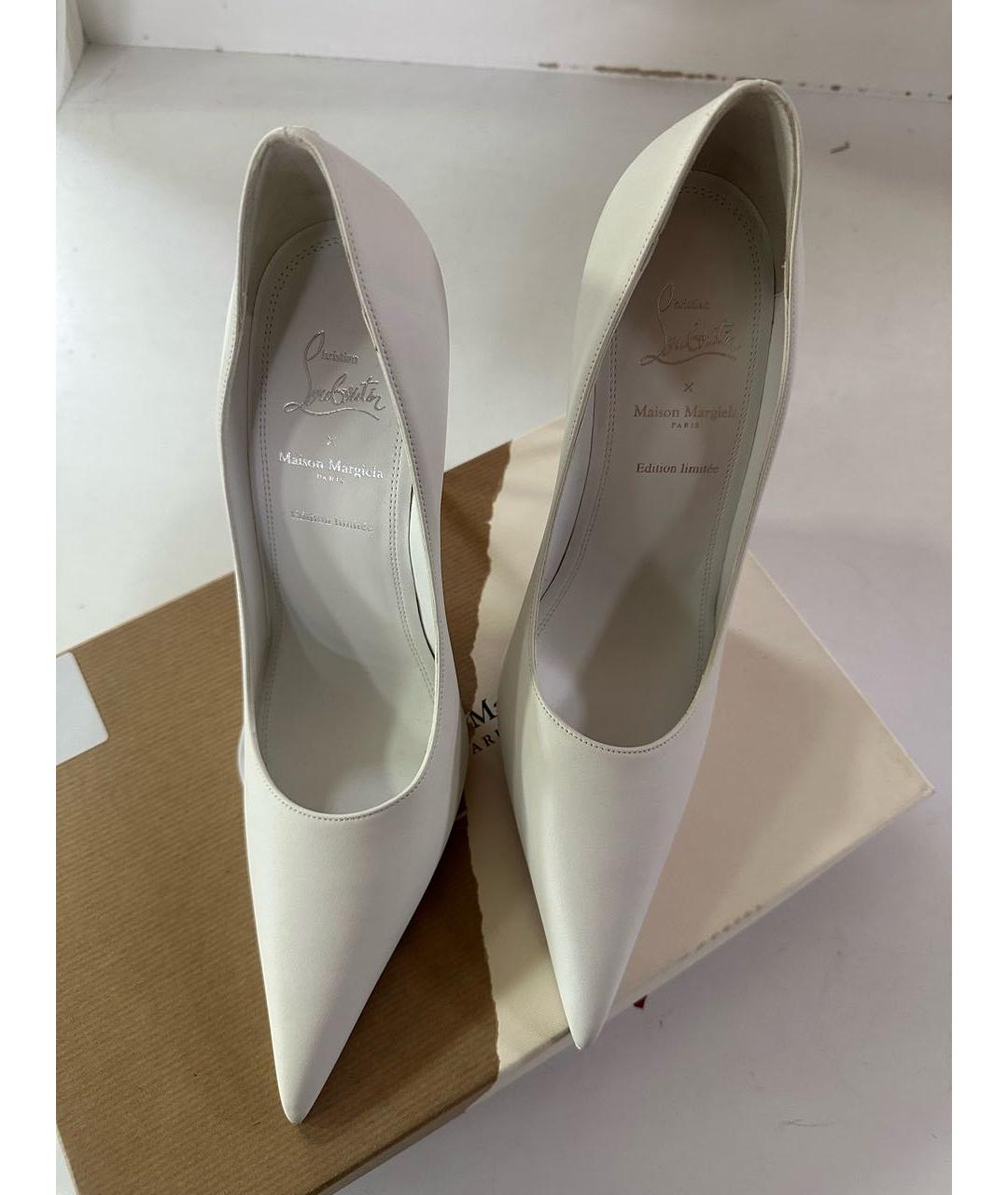 CHRISTIAN LOUBOUTIN Белые кожаные туфли, фото 4