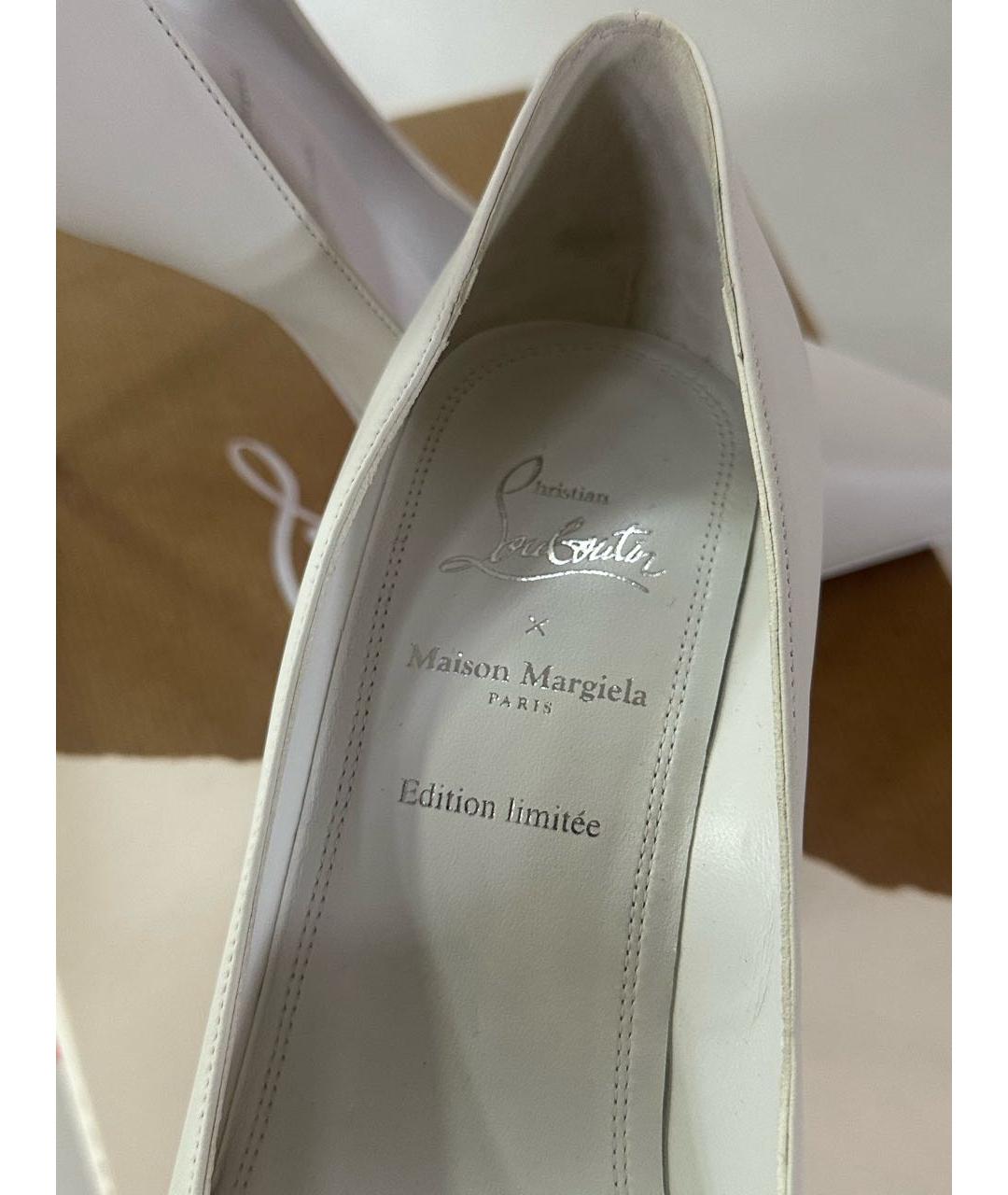CHRISTIAN LOUBOUTIN Белые кожаные туфли, фото 7