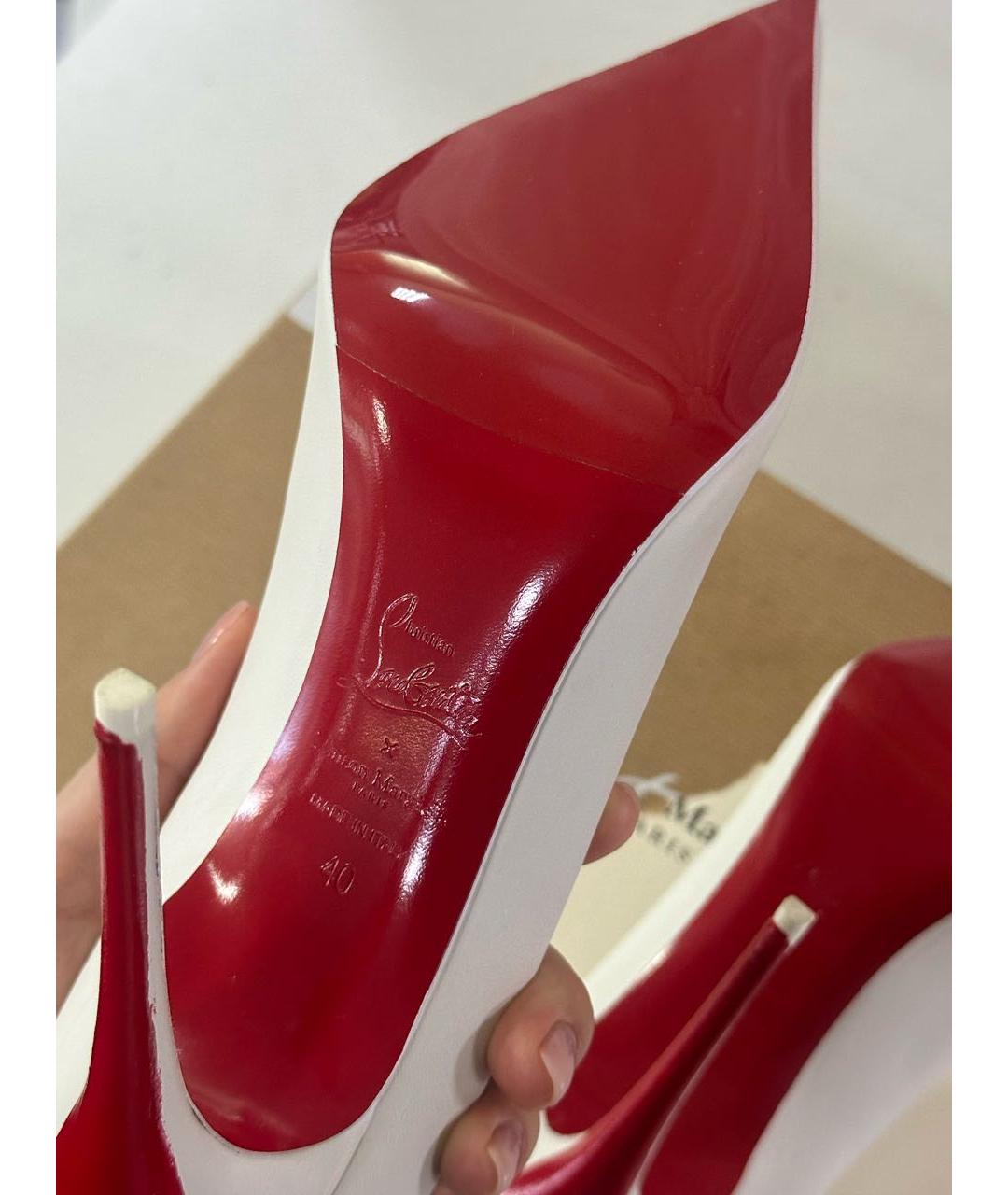 CHRISTIAN LOUBOUTIN Белые кожаные туфли, фото 6