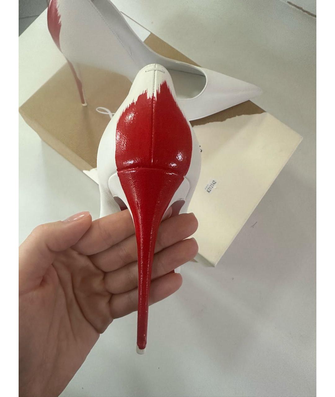 CHRISTIAN LOUBOUTIN Белые кожаные туфли, фото 5