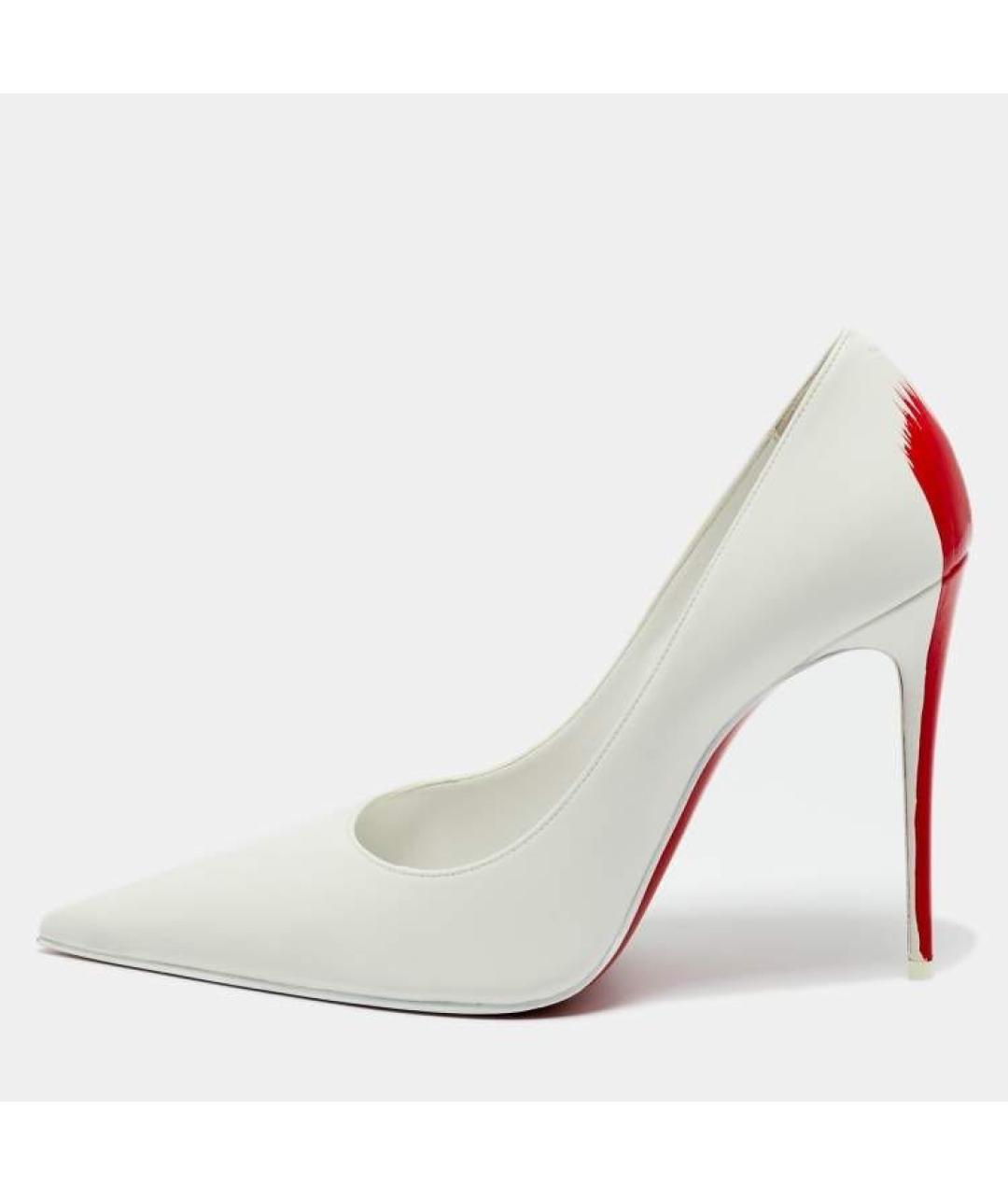 CHRISTIAN LOUBOUTIN Белые кожаные туфли, фото 9