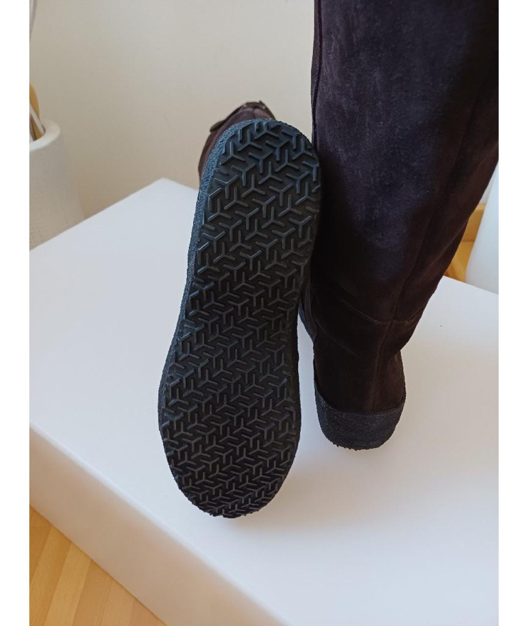 BALLY Коричневые замшевые ботфорты, фото 8