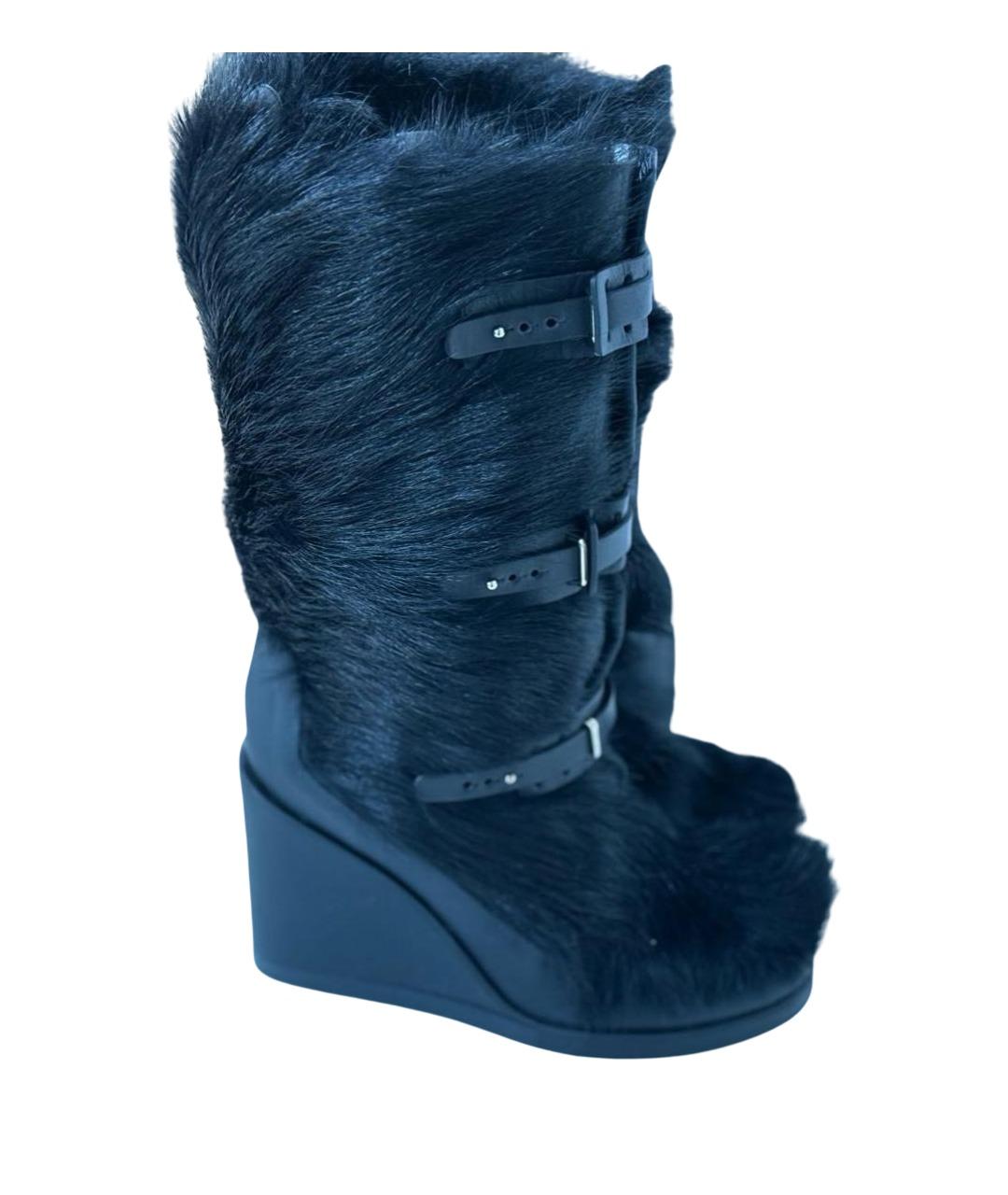 CELINE Черные кожаные сапоги, фото 1