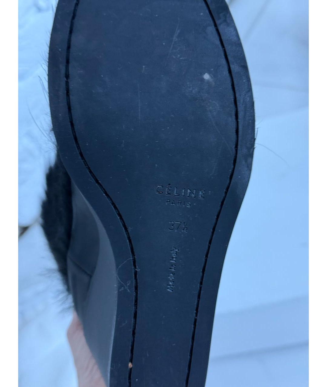 CELINE Черные кожаные сапоги, фото 4