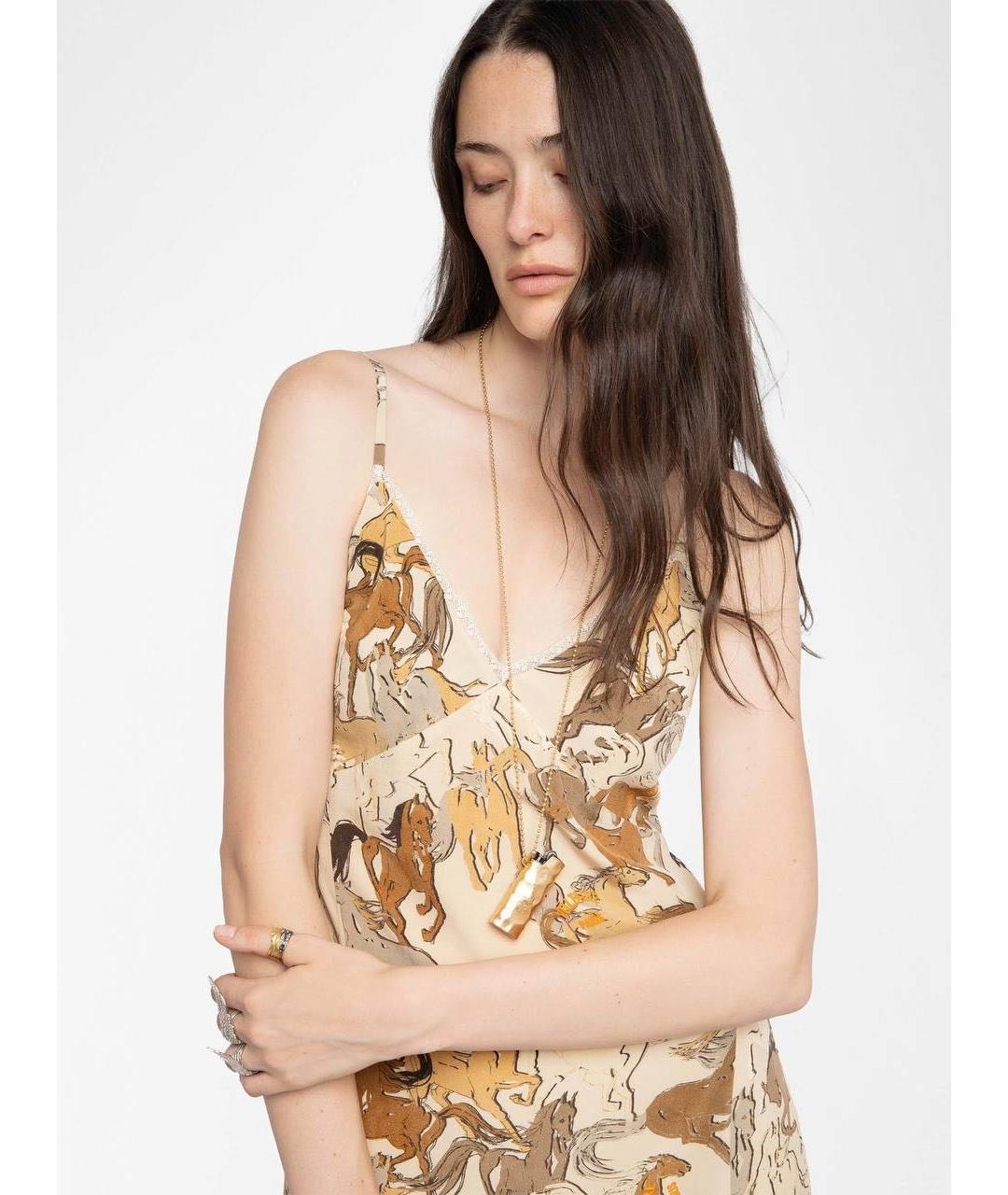 ZADIG & VOLTAIRE Бежевый шелковый сарафан, фото 3