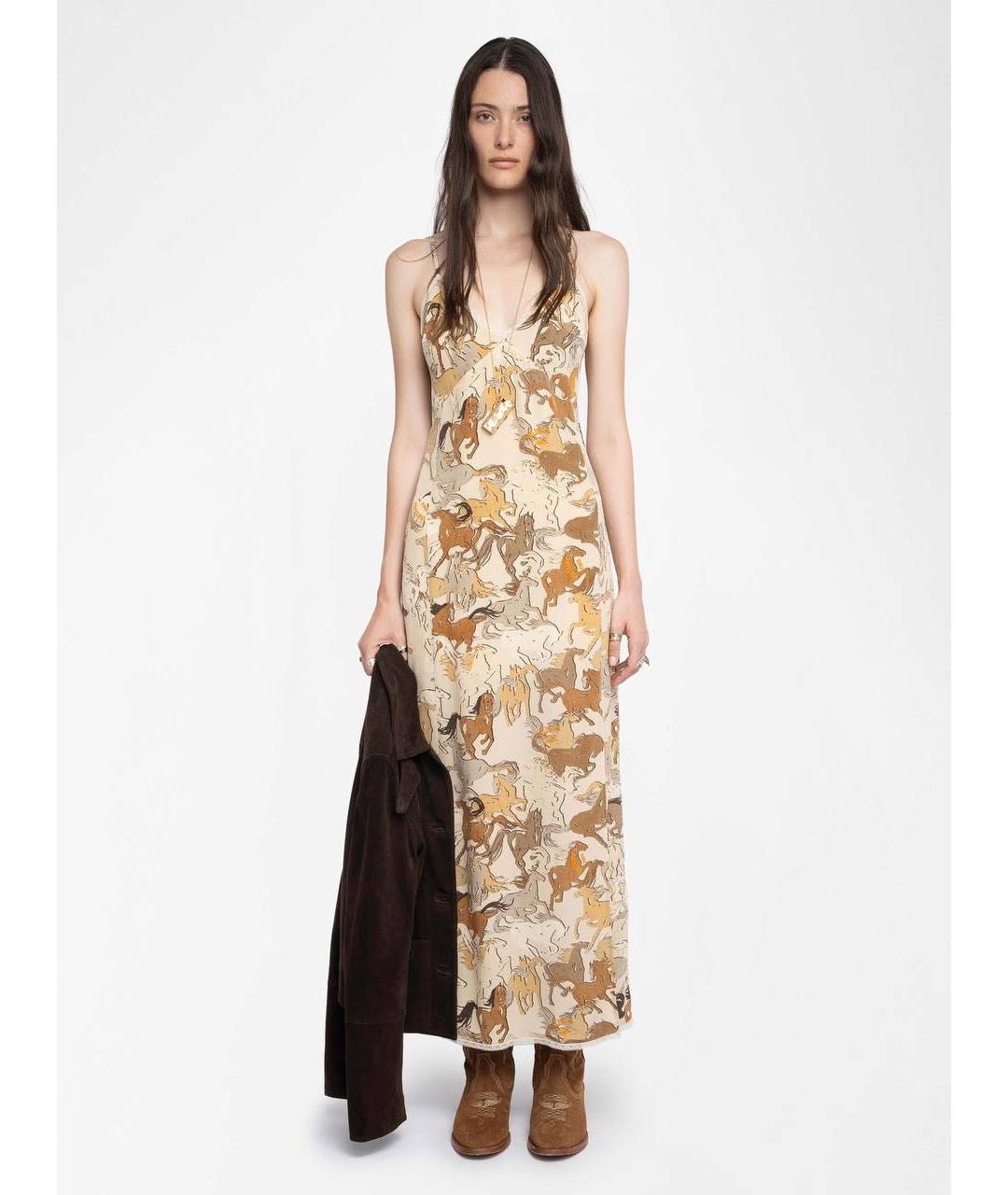 ZADIG & VOLTAIRE Бежевый шелковый сарафан, фото 2