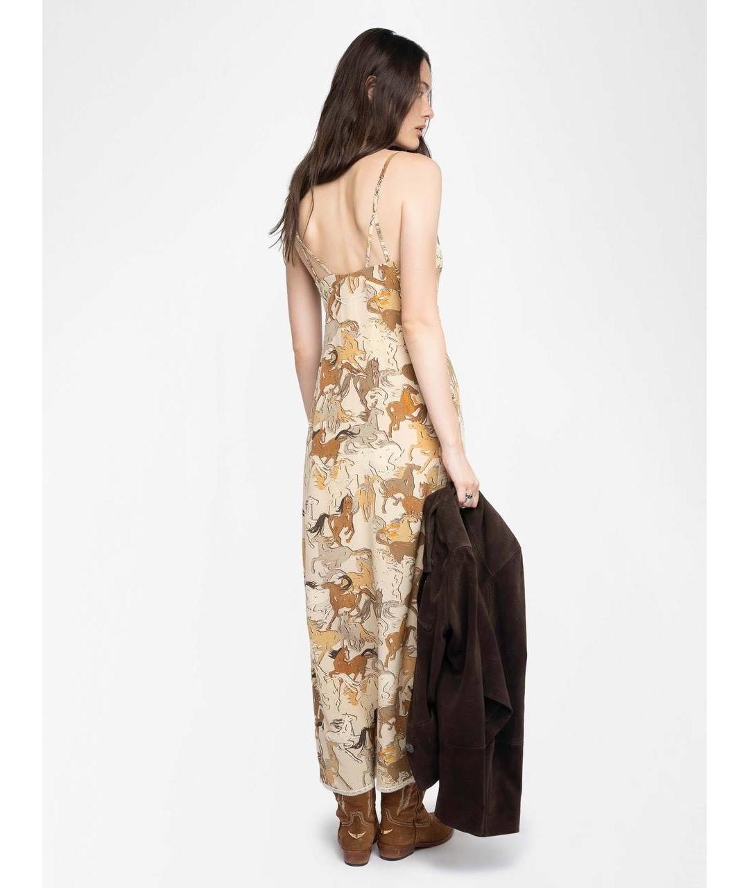 ZADIG & VOLTAIRE Бежевый шелковый сарафан, фото 4